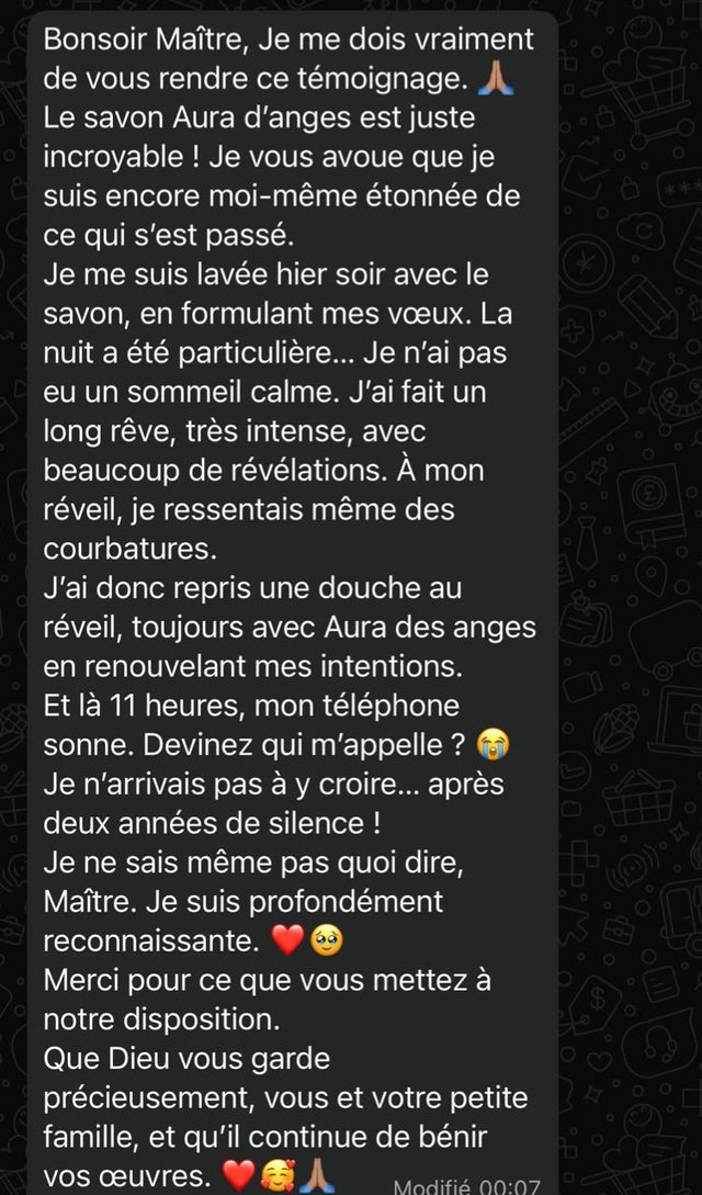 Retour client reçu sur WhatsApp
