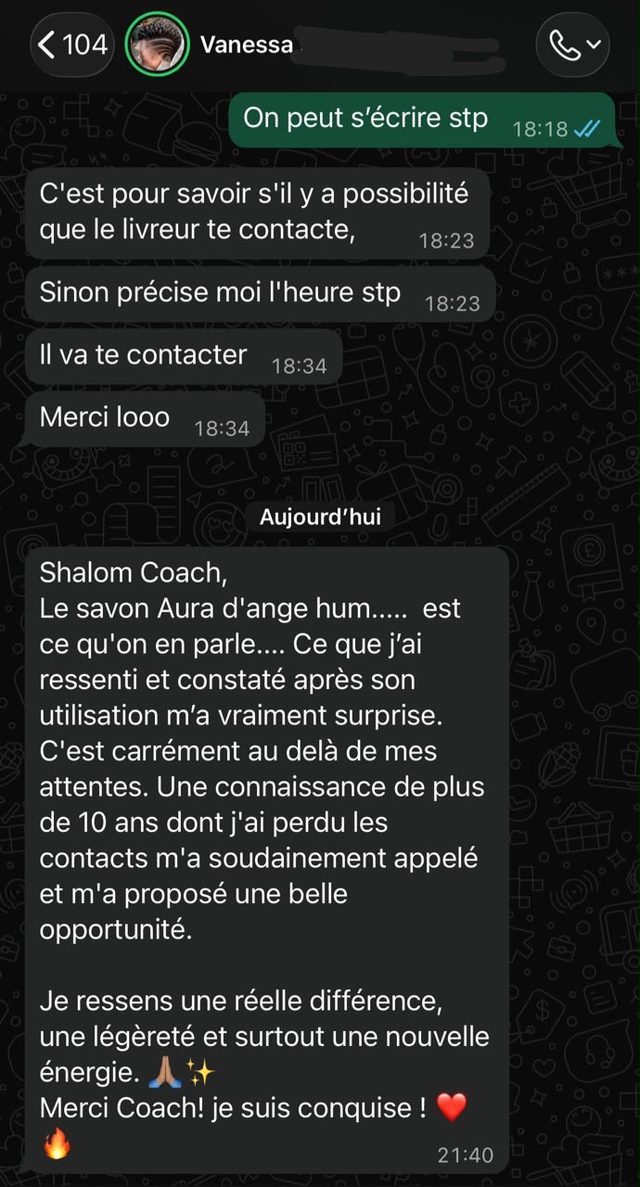 Retour client reçu sur WhatsApp